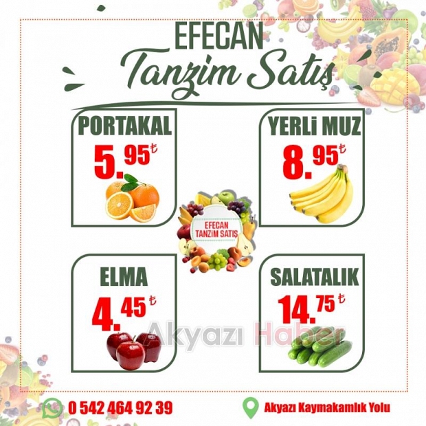 Efecan Tanzim Satışta Her Gün En Ucuz Fiyat