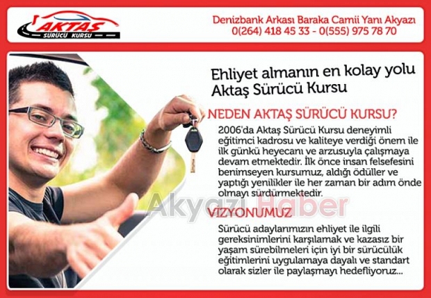 Aktaş Sürücü Kursun da sınırlı süreli efsane kampanya