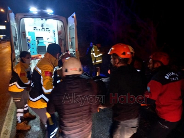Hafif ticari araç şarampole uçtu