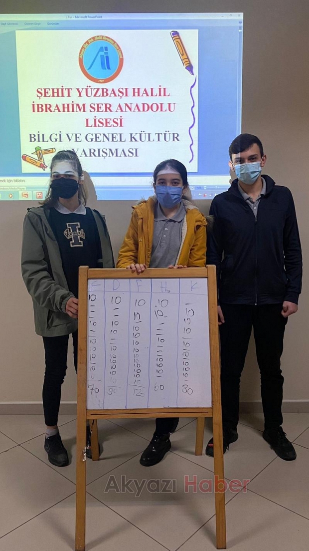 Akyazı'da 10. sınıflar arası bilgi yarışması düzenlendi