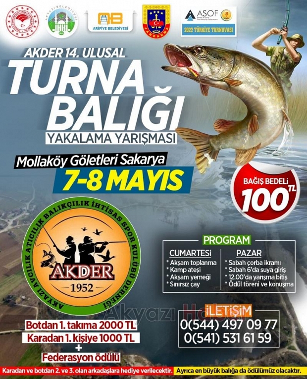 AKDER Ulusal Turna Balığı Yakalama Yarışması düzenliyor