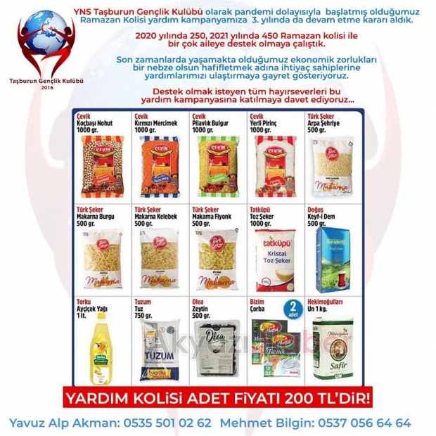 Taşburun Gençlik Kulübü Ramazan Kolisi dağıttı