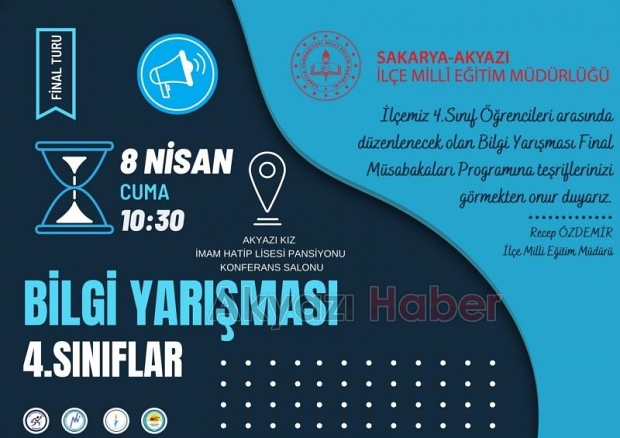 Akyazı Bilgi Yarışması'nın finali yapılacak