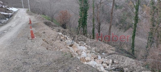 Heyelanda zarar gören Boztepe yolu yapıldı