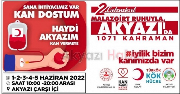 Akyazı'da kan bağışına davet