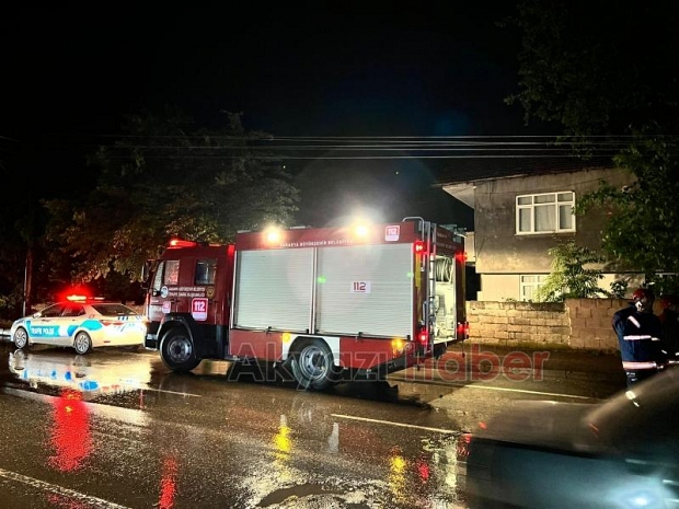 Kuvvetli rüzgar Akyazı'da ağaçları devirdi