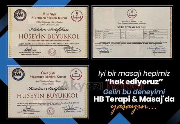 HB Terapi ve Masaj Merkezi sizleri bekliyor 
