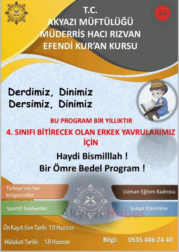 Akyazı Kıraat Eğitim Derneği gelecek yılın programını açıkladı