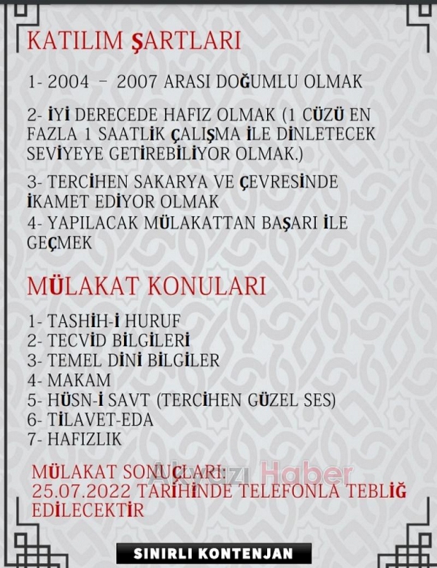 Akyazı Kıraat Eğitim Derneği gelecek yılın programını açıkladı