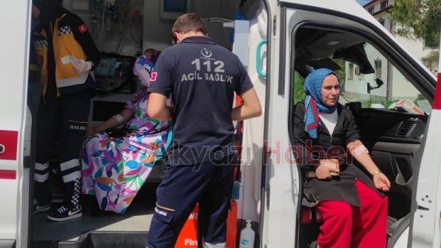 Takla atan otomobildeki 6 kişi yaralandı