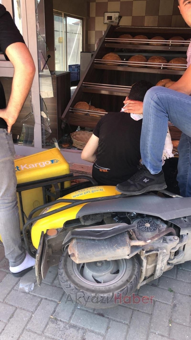 PTT'nin motosikletini çaldı kaçarken fırına girdi