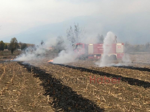 Sorumsuz çiftçi anız yaktı