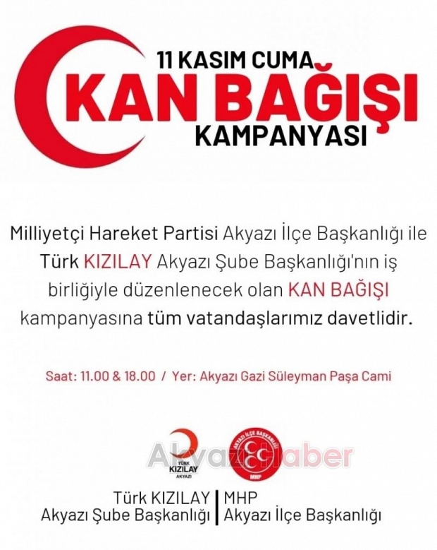 Akyazı'da kan bağışı kampanyası
