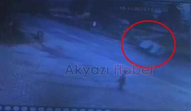 Otomobilin takla attığı anlar kamerada