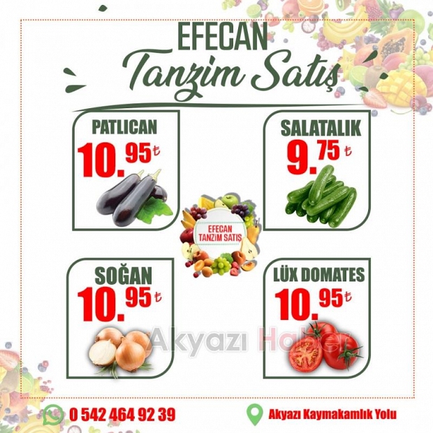 Meyve ve Sebzenin İyisi Efecan Tanzim'de