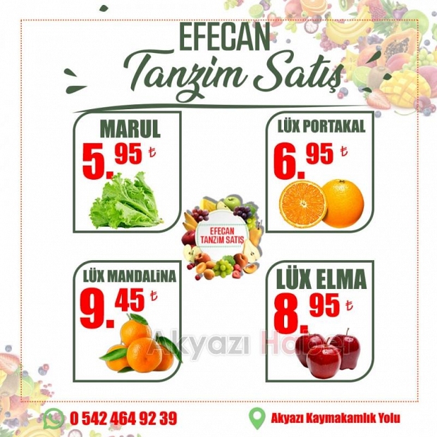 Meyve ve Sebzenin İyisi Efecan Tanzim'de