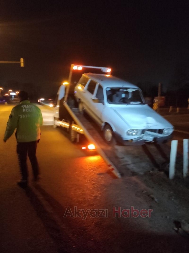 Batakköy kavşağında korkutan kaza