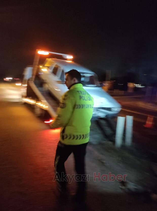Batakköy kavşağında korkutan kaza