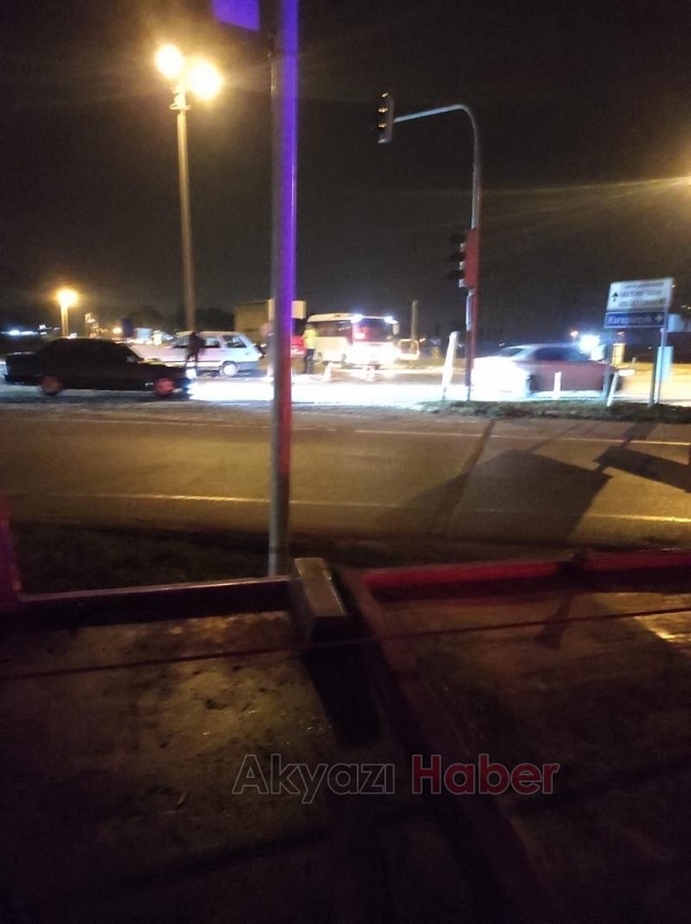 Batakköy kavşağında korkutan kaza