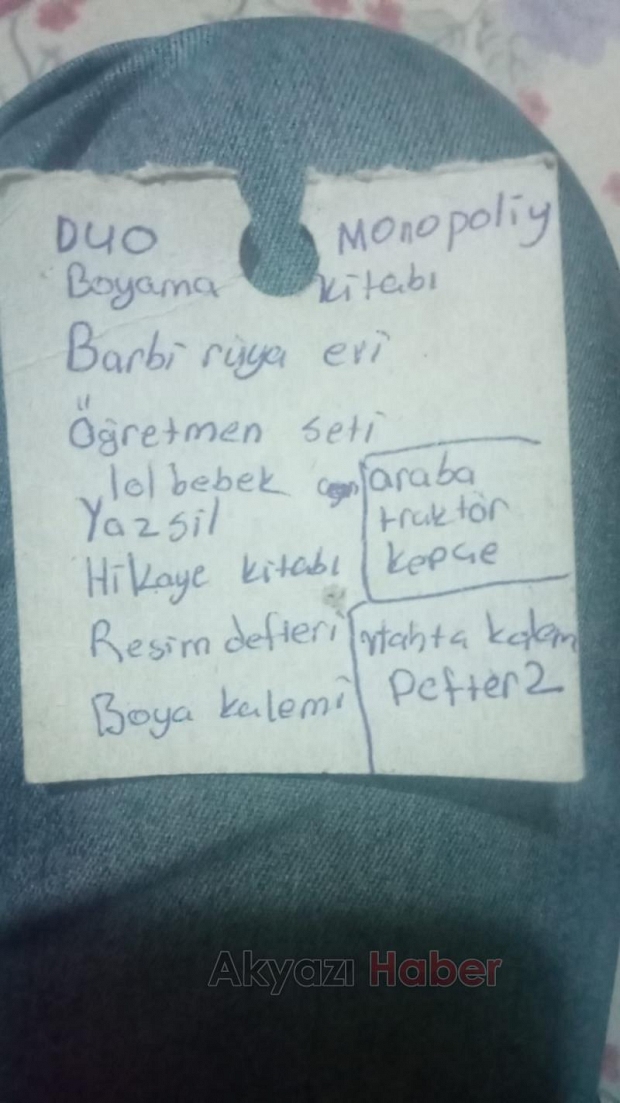 Depremzede çocukların oyuncak isteğini ilettiler