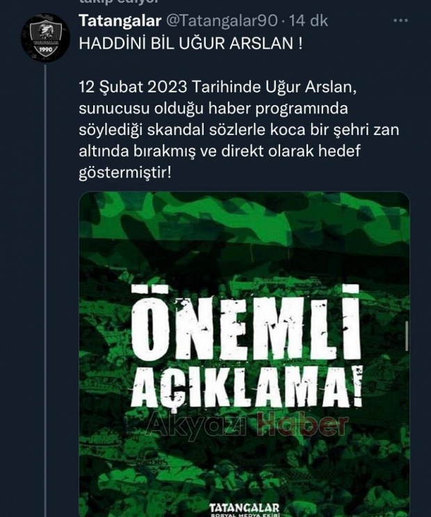 Uğur Arslan’ın ithamlarına tepkiler çığ gibi büyüyor