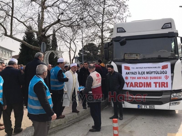 Deprem bölgesine 2 tır yardım malzemesi gönderildi