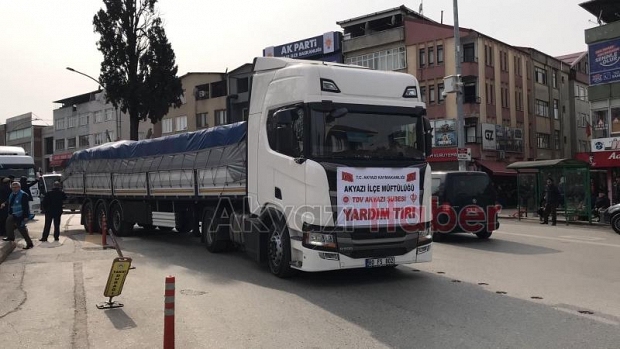 Deprem bölgesine 2 tır yardım malzemesi gönderildi