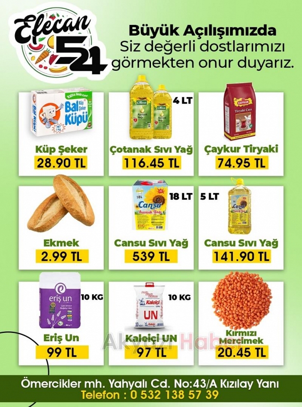 Efecan 54 Akyazı Tanzim açıldı.