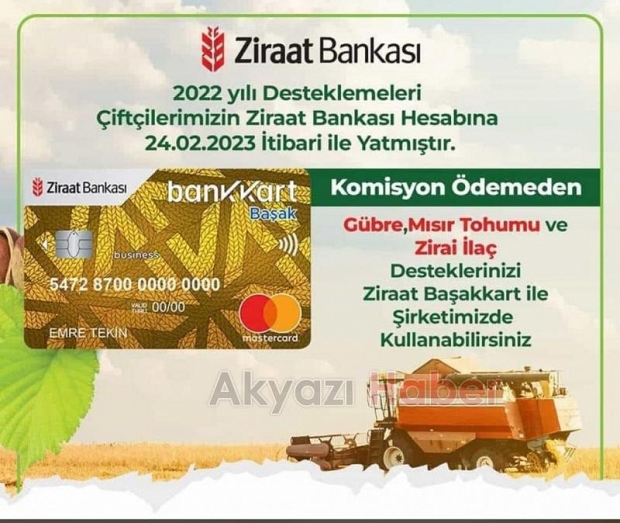 Mazot ve gübre desteği ödemelerinizi BP Atabek Petrolden alabilirsiniz