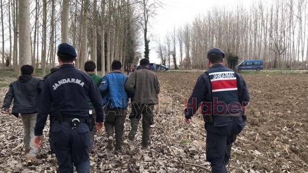 Afganlı kaçakları vatandaş tarlalardan topladı