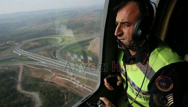 Sakarya'da bayramda helikopterli denetim