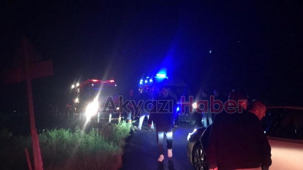 Akyazı'da otomobil dereye uçtu