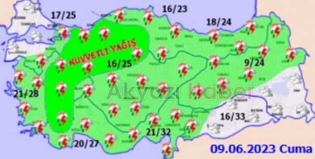 Sakarya için kuvvetli yağış uyarısı