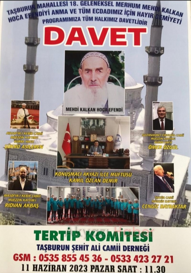 Mehdi Kalkan Hoca Efendi Anma Etkinliklerine Davet