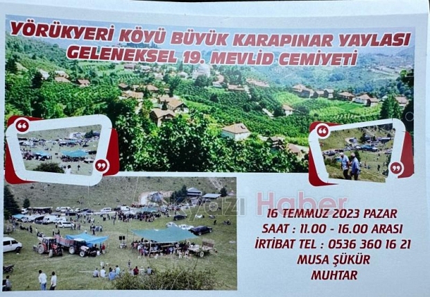 Büyük Karapınar Yaylası Geleneksel Mevlid Cemiyeti
