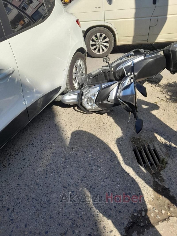 Motosiklet sürücüsü hastanelik oldu