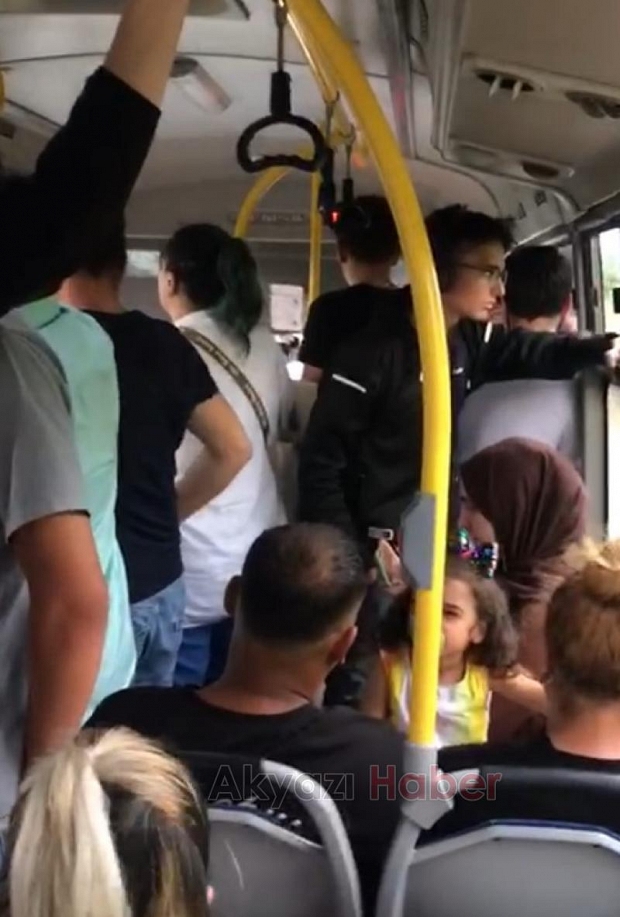 Akyazı otobüsünde tıka basa yolculuk