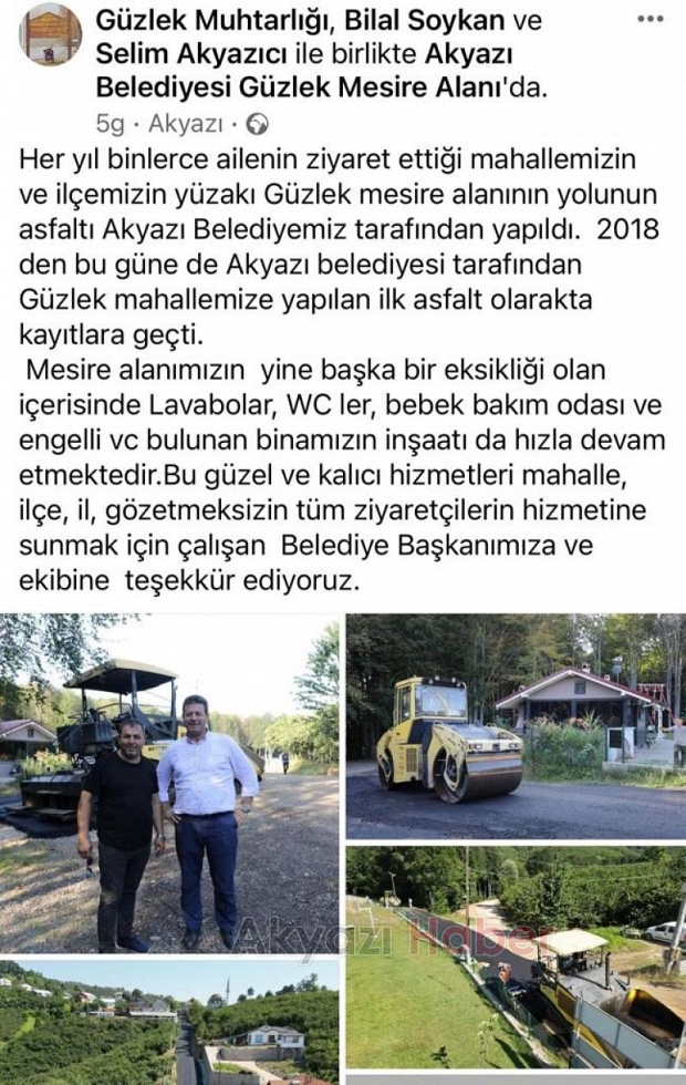 Muhtardan 5 yıl sonra mahalleye gelen asfalt açıklaması