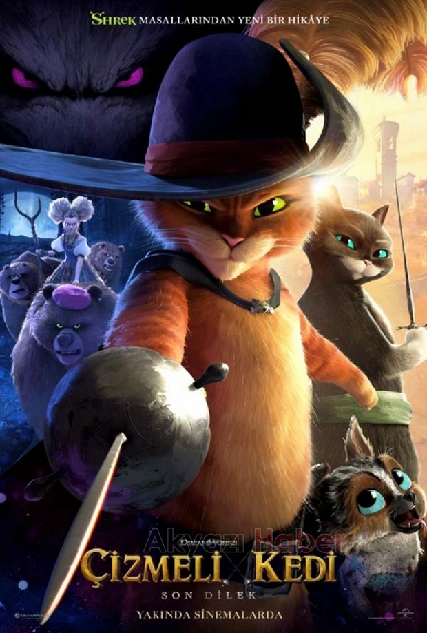 Açık hava sinemasında günün filmi Çizmeli Kedi