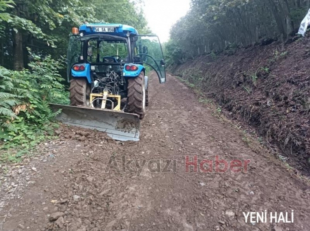 Güzlek'te bozulan yolu muhtar düzeltti