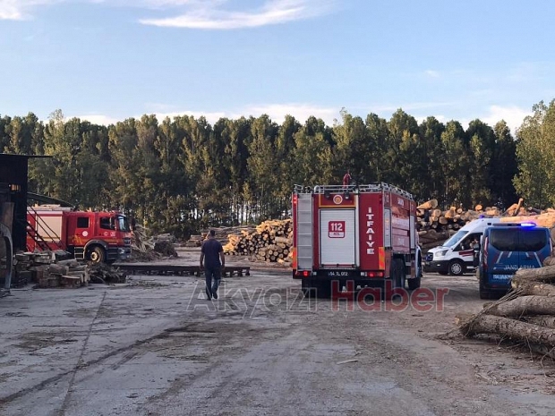 Akyazı'da kontrplak fabrikasında yangın
