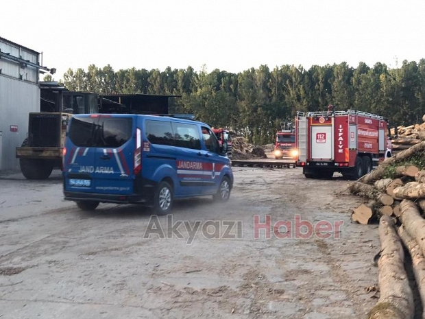 Akyazı'da kontrplak fabrikasında yangın