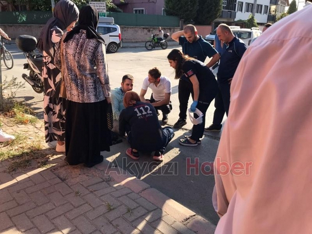 Hakimiyetini kaybederek düşen motosiklet sürücüsü yaralandı