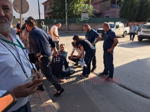 Hakimiyetini kaybederek düşen motosiklet sürücüsü yaralandı