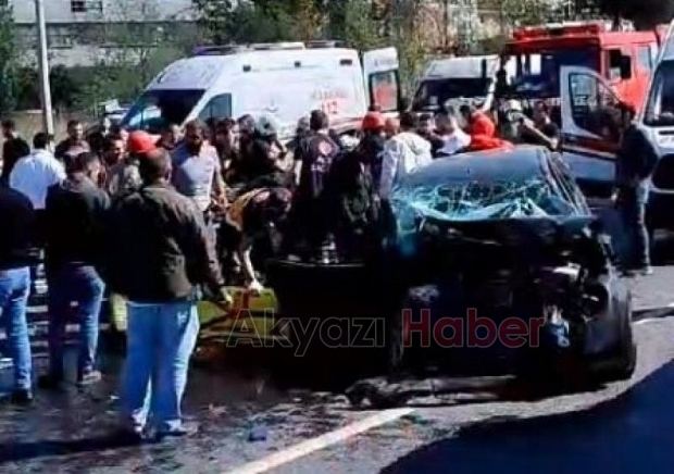 Akyazılı aile kaza yaptı