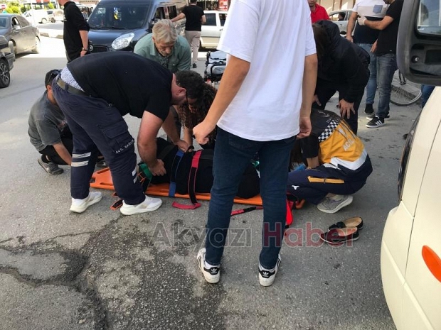 Cipin çarptığı kadın hastaneye kaldırıldı