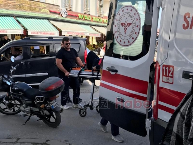 Cipin çarptığı kadın hastaneye kaldırıldı