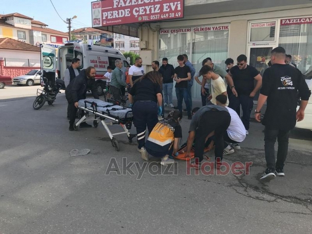 Cipin çarptığı kadın hastaneye kaldırıldı