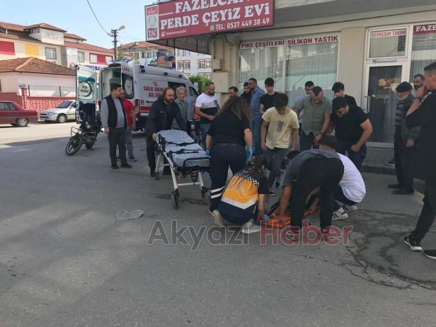 Cipin çarptığı kadın hastaneye kaldırıldı