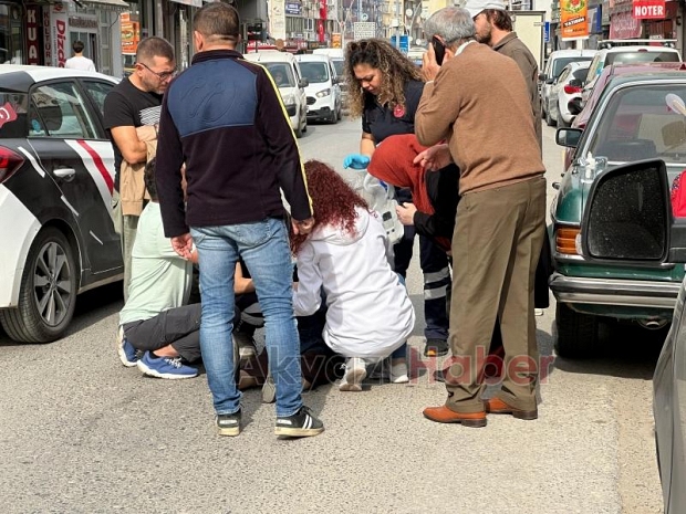 Bisikletin çarptığı kadın yaralandı
